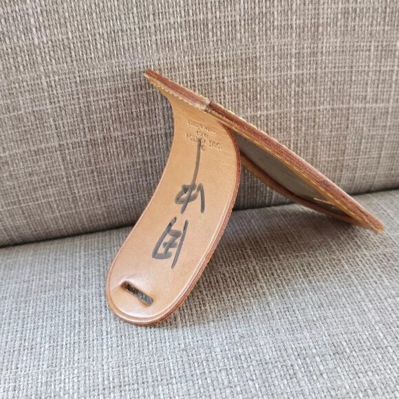 Louis Vuitton Name Tag Tan Genuine Leather Luggage Tag LV Tag Made in France aut - Picture 6 of 8